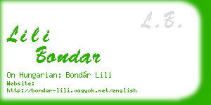 lili bondar business card